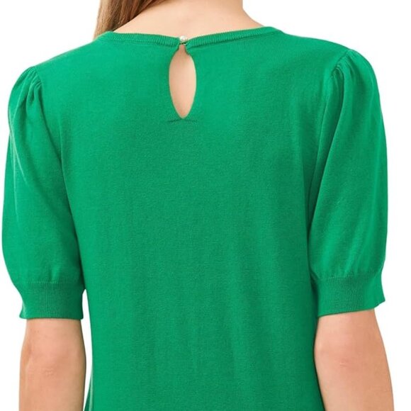 NWT CeCe Green Knit Top L - Picture 6 of 9